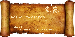 Kolbe Rodelinda névjegykártya